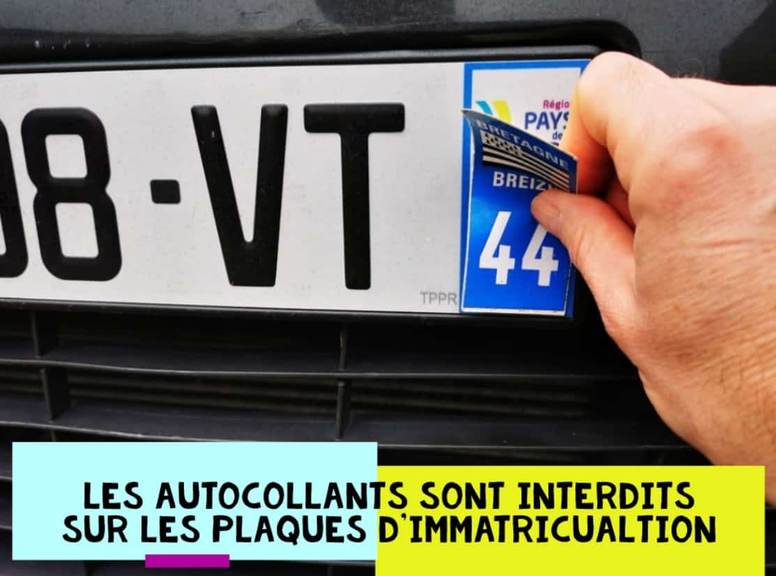 Sticker plaque immatriculation interdit - Attention aux amendes !